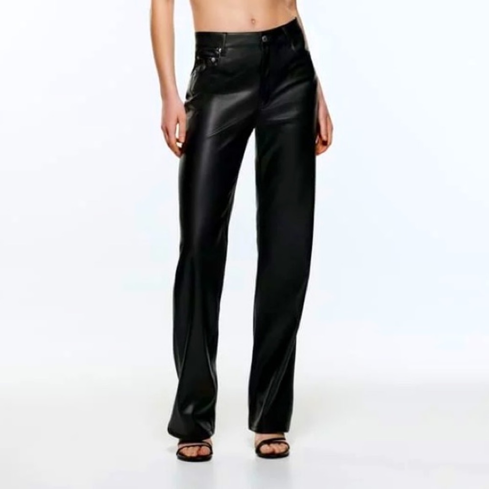 Zara Full Length 90s Faux Leather Pants
